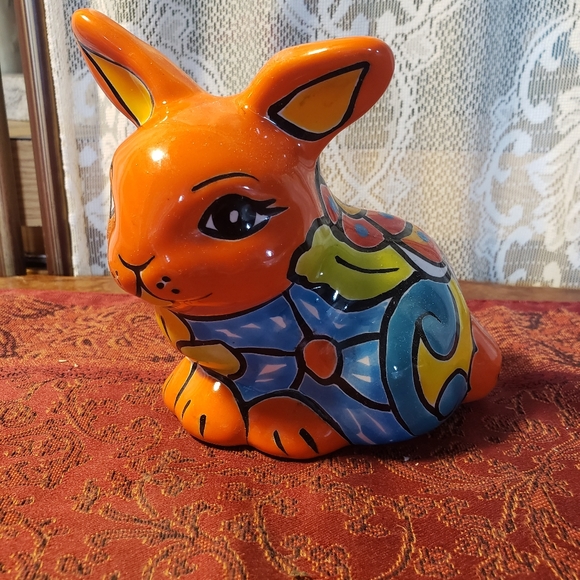 Darling Mexican Ceramic Rabbit Statue- - Picture 1 of 2
